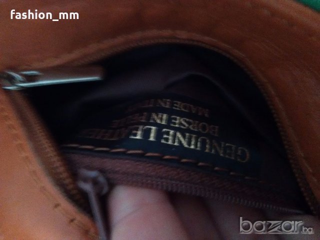 Оригинална Кожена чанта Vanilla Firenze унисекс, снимка 3 - Чанти - 19927948