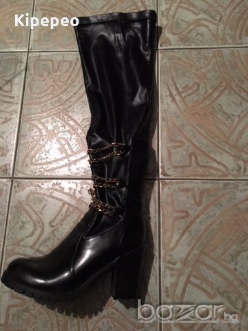 Нови чизми с верижки, р.39, снимка 3 - Дамски ботуши - 19998067