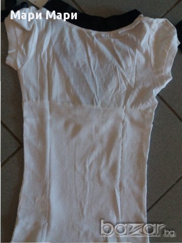 Дамски блузи рипс бяла рипс с кожа, снимка 3 - Тениски - 16286361