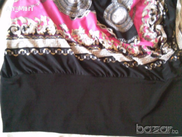 Дамска блузка в циклама с черно, снимка 4 - Блузи с дълъг ръкав и пуловери - 16260957