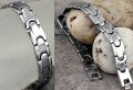 Сребриста магнитна гривна МЕРКАТОР с германий 25 лв., снимка 1 - Гривни - 6664952