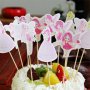 12 бр Розови феи фея принцеси топер топери клечки украса декор торта мъфини