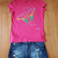 Детски маркови блузи DKNY,Chloe (НОВА), къс дънков п-н Bershka и син суитшърт за 14 г.момиче, снимка 4 - Детски комплекти - 25465144