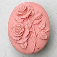 Едри рози и пъпка в овал Дълбока форма силиконов молд калъп за сапун гипс, снимка 1 - Форми - 22398238