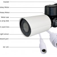 5 Мегапиксела H.265 PTZ Камера 4x Оптичен ZOOM 2.8-12мм Моторизирани Лещи 50М Нощно Виждане PoE 48V, снимка 1 - IP камери - 23255144