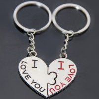 Червено и Сребърно сърца с надпис Love You - двойка пасващи ключодържатели за влюбени, снимка 7 - Бижутерийни комплекти - 22264994