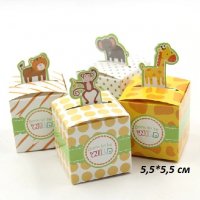Диви животни картонена кутия кутии за лакомства подаръци рожден ден парти картонени кутийки, снимка 1 - Други - 25247578