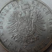 5 марки Германия 1874г, снимка 4 - Нумизматика и бонистика - 21971968