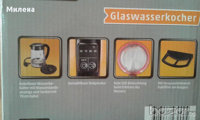 Електрическа кана с LED подсветка - стъклена AFK - 1.7л. - 50'-100'С, 2000W, снимка 6 - Кани - 16621176