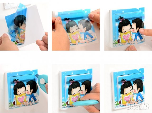 деца целувка стикер за контакт ключ на лампа копчето, снимка 2 - Други - 25424041