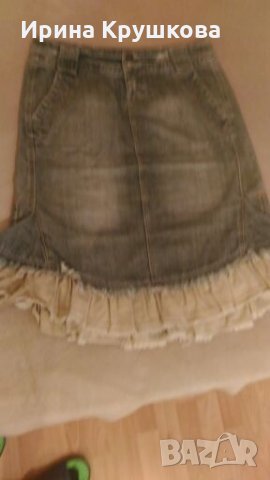 Дънкова пола интересен модел, снимка 2 - Поли - 24196963