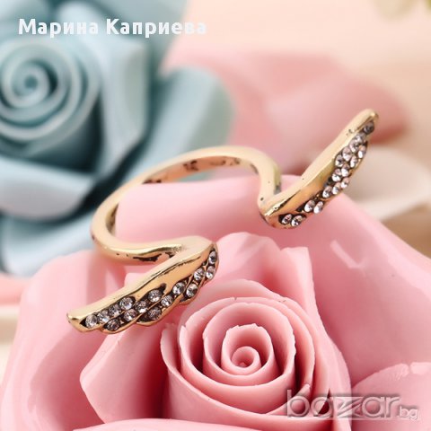 Пръстен "Ангелски криле" - бронзов или златист /А-48/