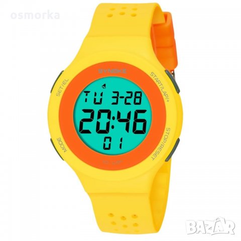 Нов дамски спортен часовник много функции жълто оранжево сив, снимка 1 - Дамски - 23417867