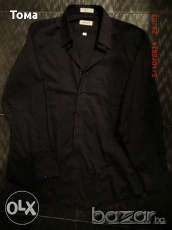 Черна риза дълъг ръкав Pierre Cardin, снимка 4 - Ризи - 13465222