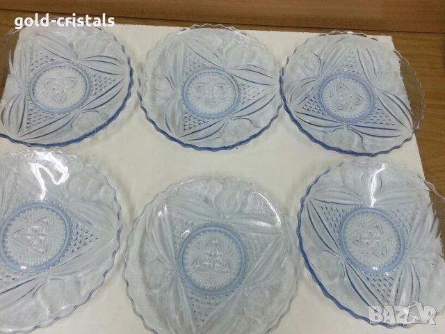  чинии синьо стъкло, снимка 9 - Антикварни и старинни предмети - 22342938