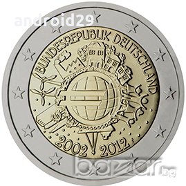 2 Евро монети (възпоменателни) емитирани 2012г(10-та годишнина от въвеждането на еврото), снимка 1 - Нумизматика и бонистика - 16027773