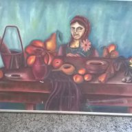 картина-"девойка с плодове" от п.панев, снимка 5 - Картини - 15561786