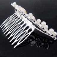 невероятна Тиара мини корона с перли за забождане в коса прическа сватба детска и дамска универсална, снимка 2 - Аксесоари за коса - 17113005