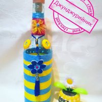 Ръчно декорирани бутилки за домашен алкохол, снимка 15 - Декорация за дома - 23318460
