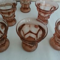 Ретро стъклени чаши цветно стъкло , снимка 3 - Антикварни и старинни предмети - 26193994