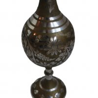 Индийска ваза месинг ръчна изработка, снимка 1 - Антикварни и старинни предмети - 19200670