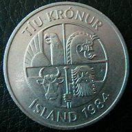 10 крони 1984, Исландия, снимка 2 - Нумизматика и бонистика - 7506444