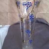 стъклена ваза ръчно декорирана, снимка 1 - Вази - 25718478
