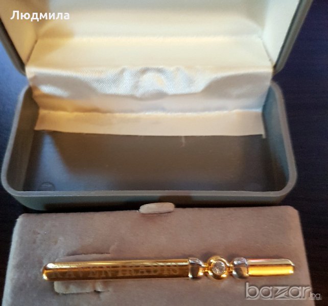 Позлатена щипка за вратовръзка, снимка 1