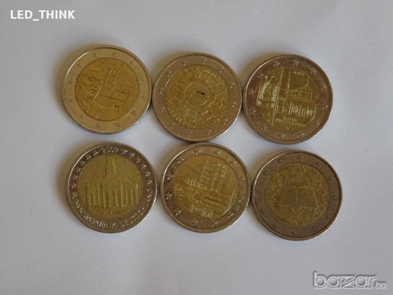 Продавам юбилейни евро монети номинал 2 евро.  , снимка 1