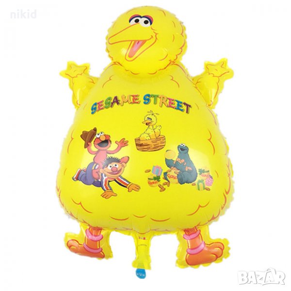Жълт Улица Сезам Бисквитено чудовище Muppet Cookie Monster голям фолио фолиев балон хелий и въздух , снимка 1
