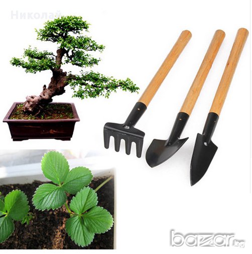 Малки градински инструменти за саксия градина лопата , търмък комплект 3 части, снимка 1