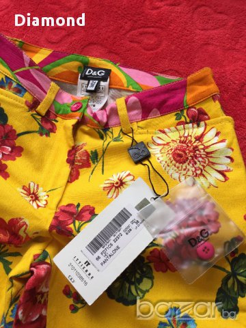 100 % D&G Dolce&Gabbana Нов оригинален флорален панталон, снимка 4 - Панталони - 17968208