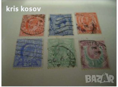 пощенски стари марки от Англия 1902 г / 1910 г, снимка 1 - Филателия - 21881591