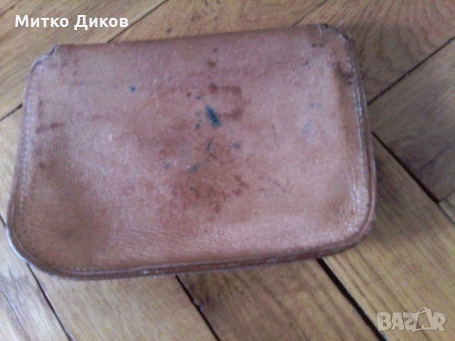 Стара чантичка за принадлежности с огледало -естествена кожа, снимка 2 - Чанти - 22231581