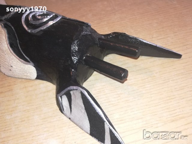 дървена маска-зебра-50х15х8см-внос швеицария, снимка 10 - Колекции - 20973842