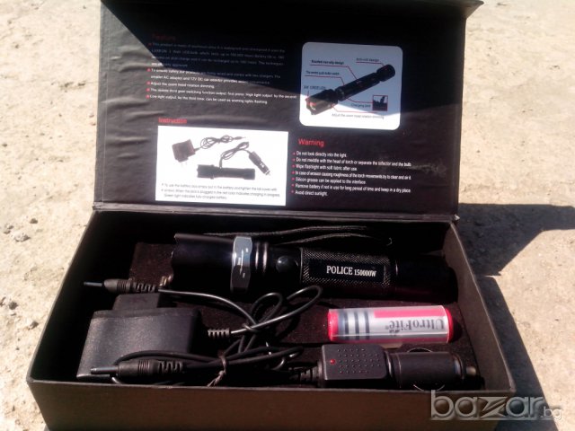 Промоция !!! Нов - Усилен Уникален фенер акум. 12 V – 220 V 150000w!!!, снимка 6 - Други - 6746203