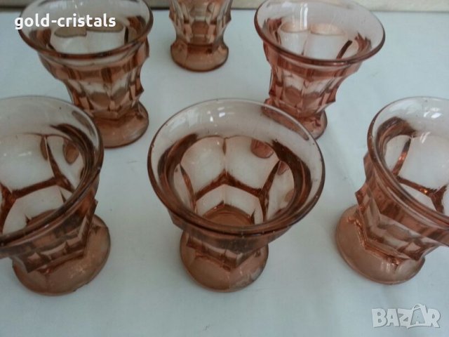 Ретро стъклени чаши цветно стъкло , снимка 3 - Антикварни и старинни предмети - 26193994