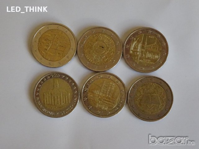 Продавам юбилейни евро монети номинал 2 евро.  , снимка 1
