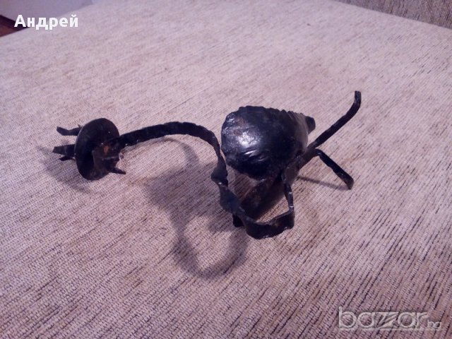 Свещник от ковано желязо, снимка 5 - Антикварни и старинни предмети - 17479225