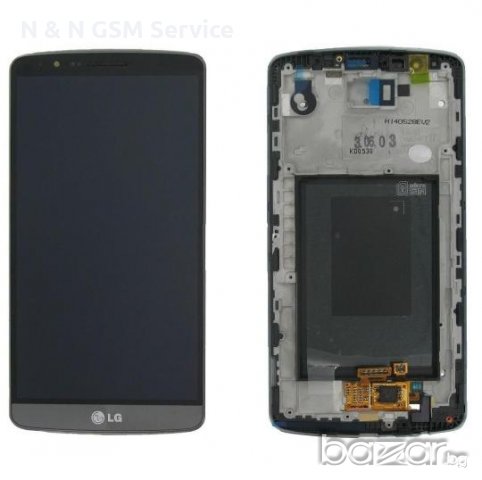 Оригинален LCD дисплей за LG G3 D855 + Тъч скрийн + рамка / черен, снимка 1 - Резервни части за телефони - 21127947