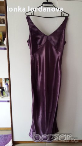 Сатена лилава рокля, размер М