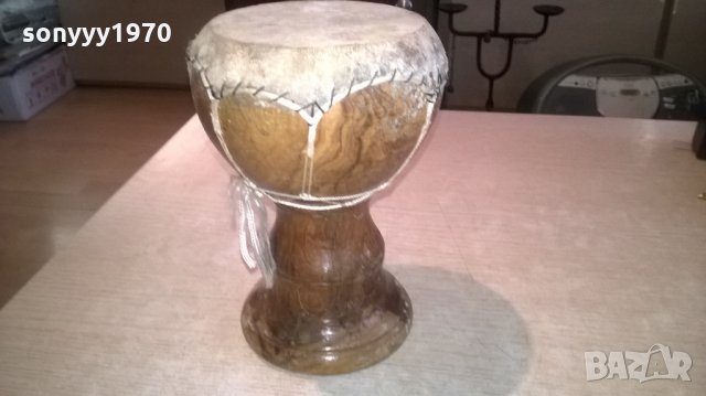 тарамбука-масивна-дърво/кожа-внос швеицария-18х13см, снимка 2 - Колекции - 24490986