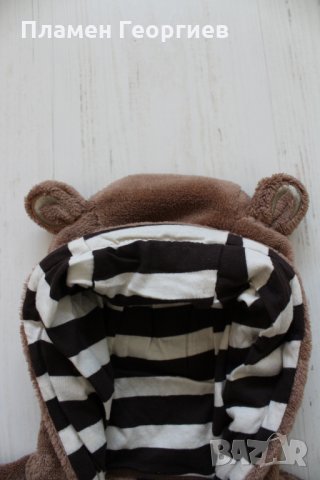 Кафяв суичър с качулка/74-80, снимка 5 - Бебешки якета и елеци - 25564447