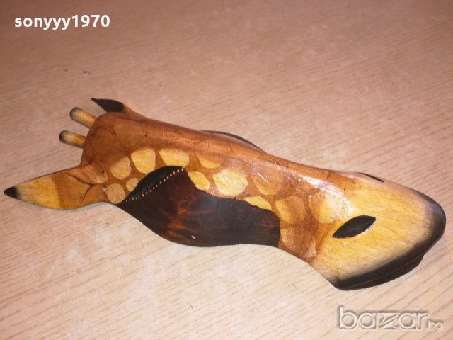 дървена маска-31х12х6см-жираф-внос швеицария, снимка 7 - Колекции - 20984790