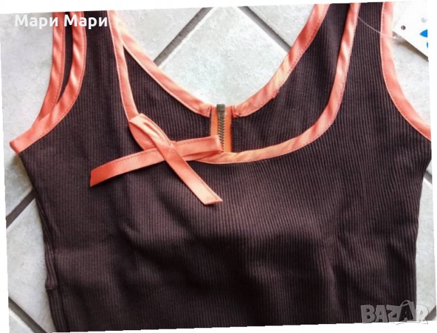 Кафяв потник с цип на гърба, снимка 9 - Потници - 25260627