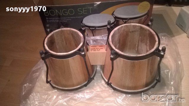 New bongos set+cd-40x23x19-made in germany-внос швеицария, снимка 7 - Ударни инструменти - 16949410