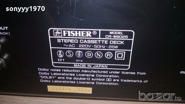 fisher cr-w9025 deck-made in japan-внос швеицария, снимка 11 - Ресийвъри, усилватели, смесителни пултове - 18649658
