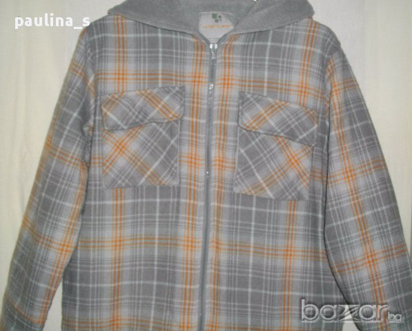 Топло яке тип риза с поларена подплата и качулка, снимка 11 - Якета - 16237903