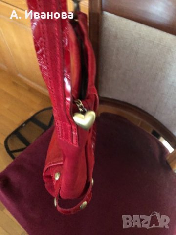 Дамска чанта естествена кожа и естествен велур Nicoli , снимка 4 - Чанти - 24576225