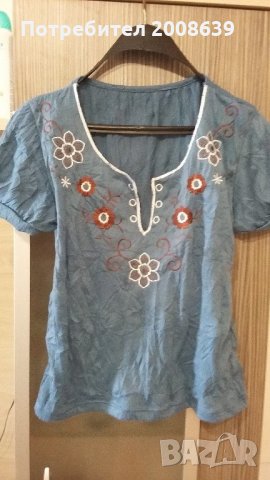 Лятна блуза с декорация, снимка 2 - Тениски - 22104831